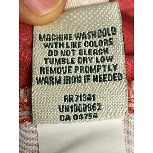 LL Bean Favorite Fit Shorts Womens 16 Coral Orange Stretch Cotton - Picture 9 of 13